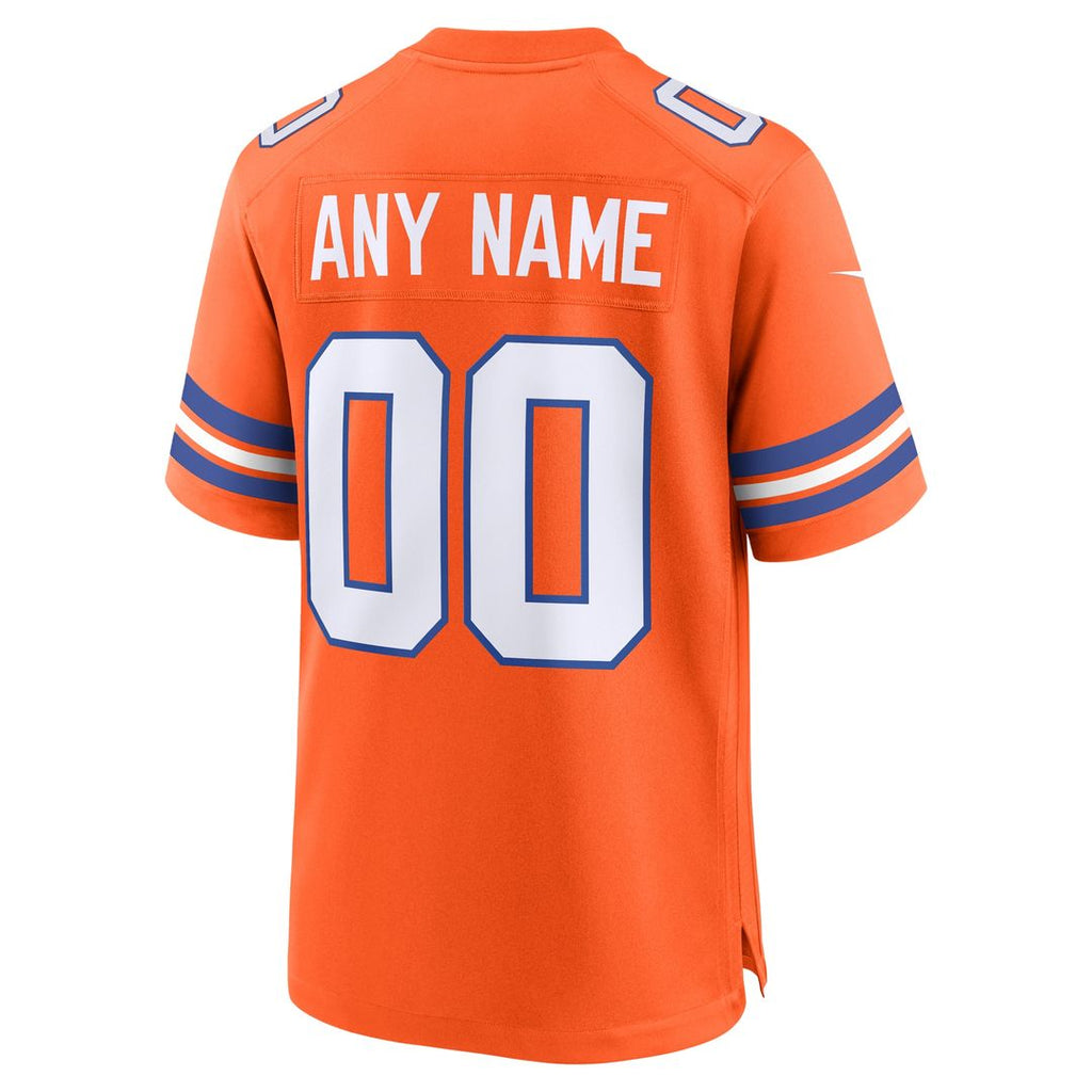 Denver Broncos Nike Mile High Collection 1977 Throwback Custom Game Jersey - Orange Official NFL Team Apparel Football Fan Gear