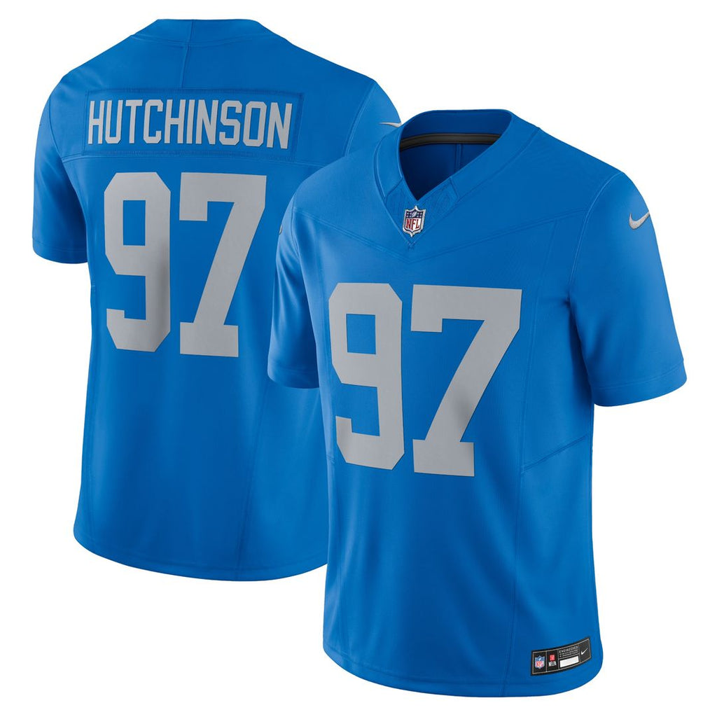 Aidan Hutchinson Detroit Lions Nike Vapor F.U.S.E. Alternate Limited Jersey - Blue Official NFL Team Apparel Football Fan Gear