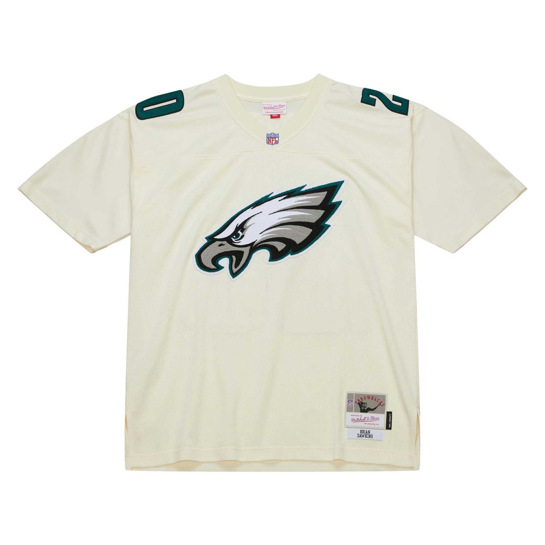 Brian Dawkins Philadelphia Eagles Mitchell & Ness Chainstitch Legacy Jersey - Cream Official NFL Team Apparel Football Fan Gear