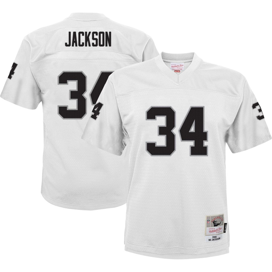 Bo Jackson Las Vegas Raiders Mitchell & Ness Youth 1988 Retired Player Legacy Jersey - White Official NFL Team Apparel Football Fan Gear