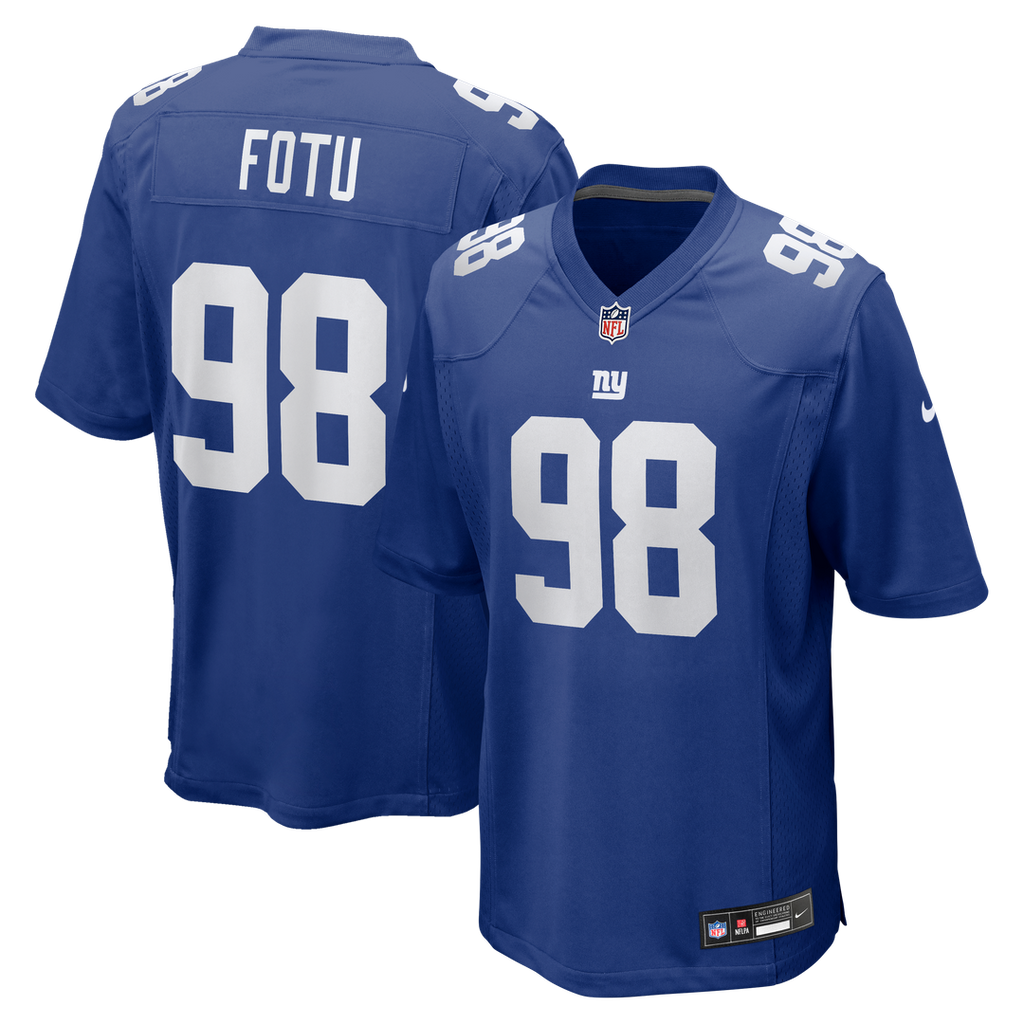 Leki Fotu New York Giants Nike Team Game Jersey - Royal Official NFL Team Apparel Football Fan Gear