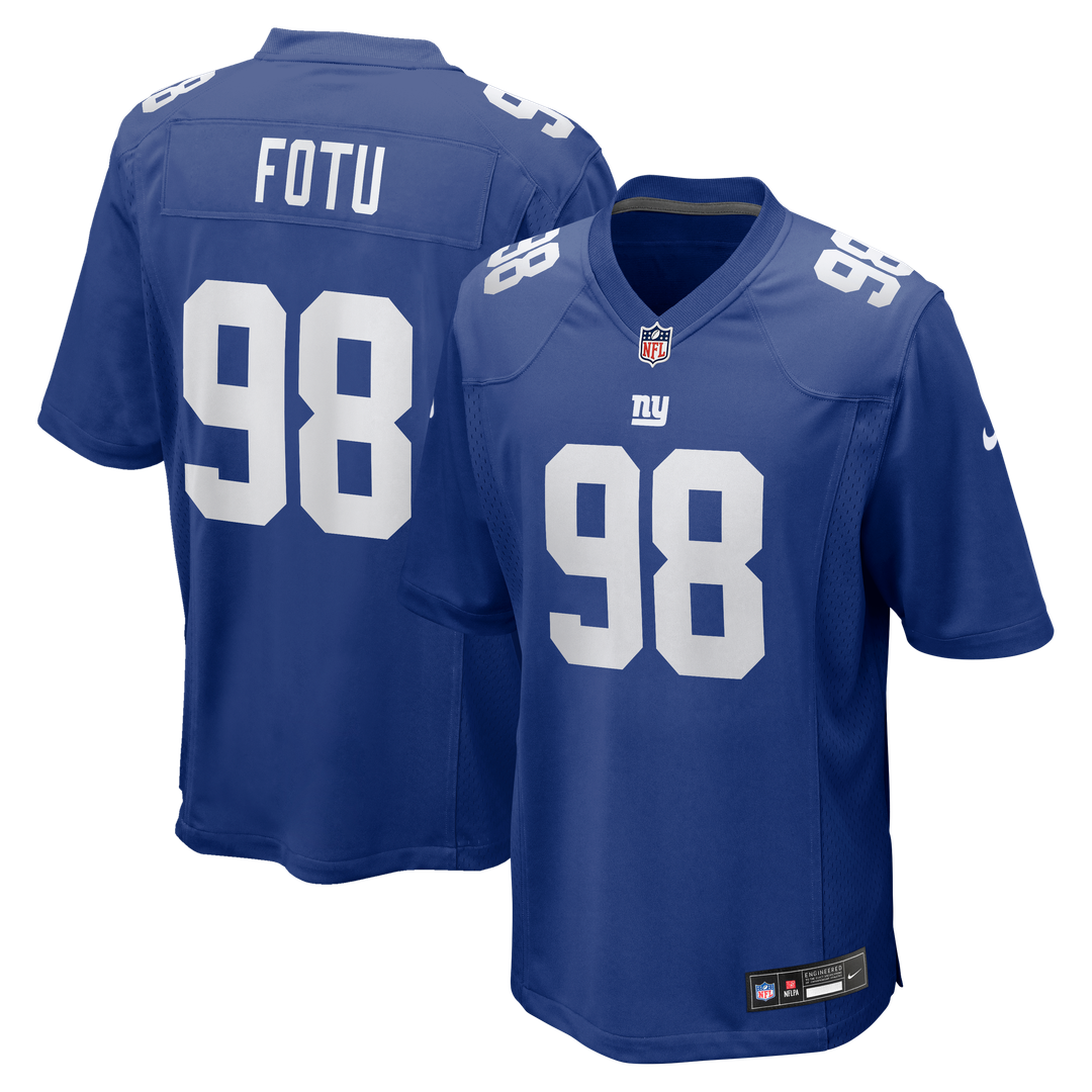 Leki Fotu New York Giants Nike Team Game Jersey - Royal Official NFL Team Apparel Football Fan Gear