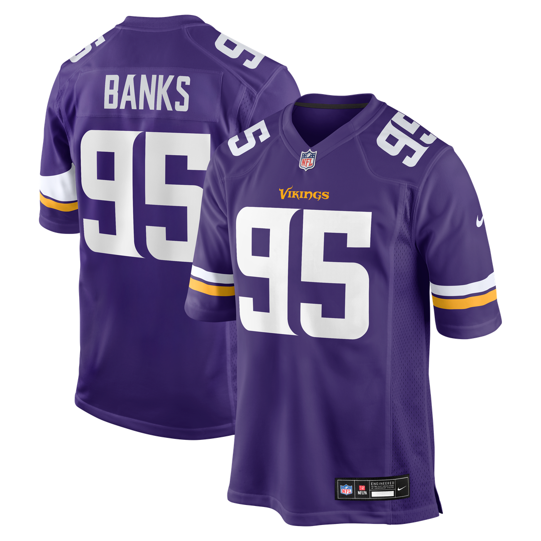 Caleb Banks Minnesota Vikings Nike 2026 NFL Draft First Round Pick No. 18 Team Game Jersey - Purple Official NFL Team Apparel Football Fan Gear