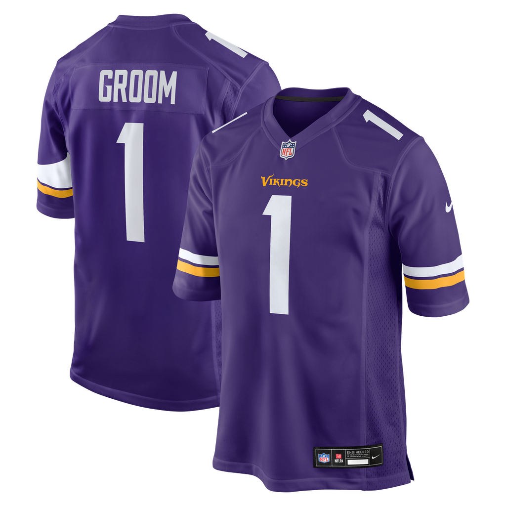 Number 1 Groom Minnesota Vikings Nike Game Jersey - Purple Official NFL Team Apparel Football Fan Gear