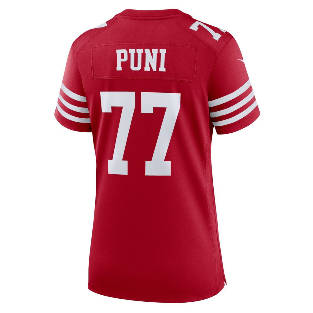 Dominick Puni San Francisco 49ers Nike Women's Team Game Jersey - Scarlet Official NFL Team Apparel Football Fan Gear