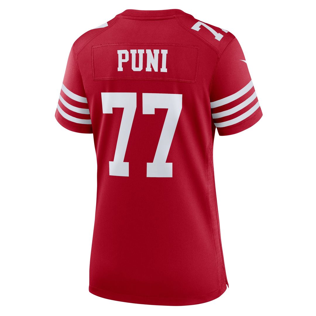 Dominick Puni San Francisco 49ers Nike Women's Team Game Jersey - Scarlet Official NFL Team Apparel Football Fan Gear