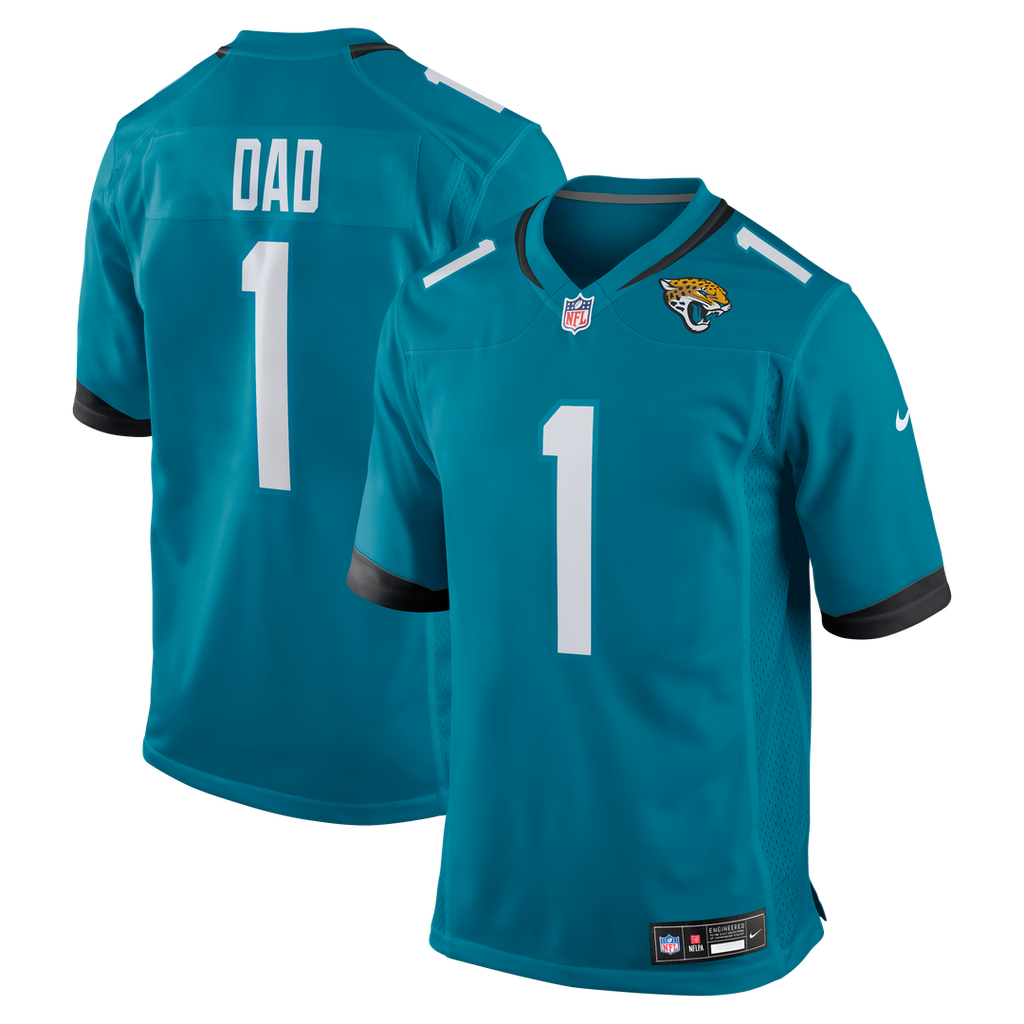 Number 1 Dad Jacksonville Jaguars Nike Game Jersey - Teal Official NFL Team Apparel Football Fan Gear