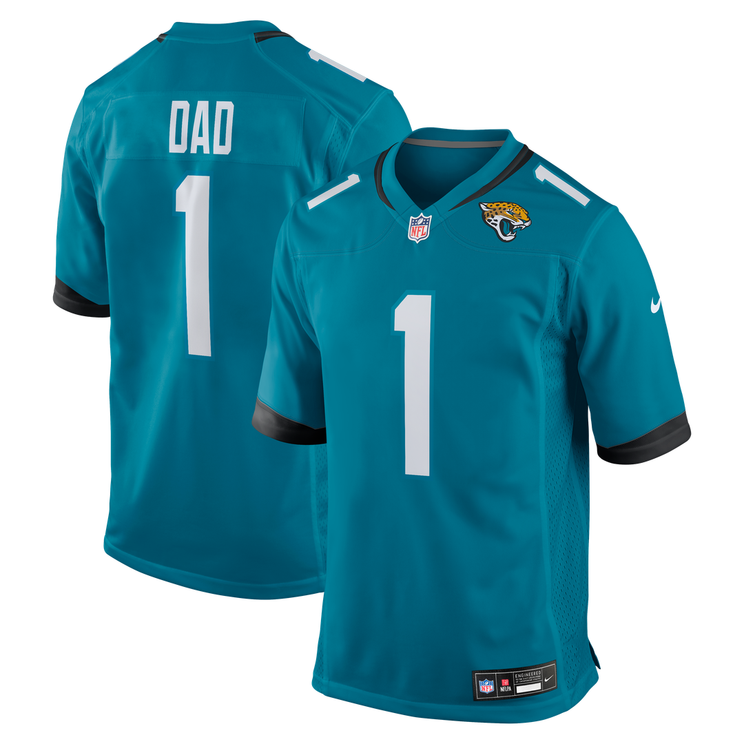 Number 1 Dad Jacksonville Jaguars Nike Game Jersey - Teal Official NFL Team Apparel Football Fan Gear