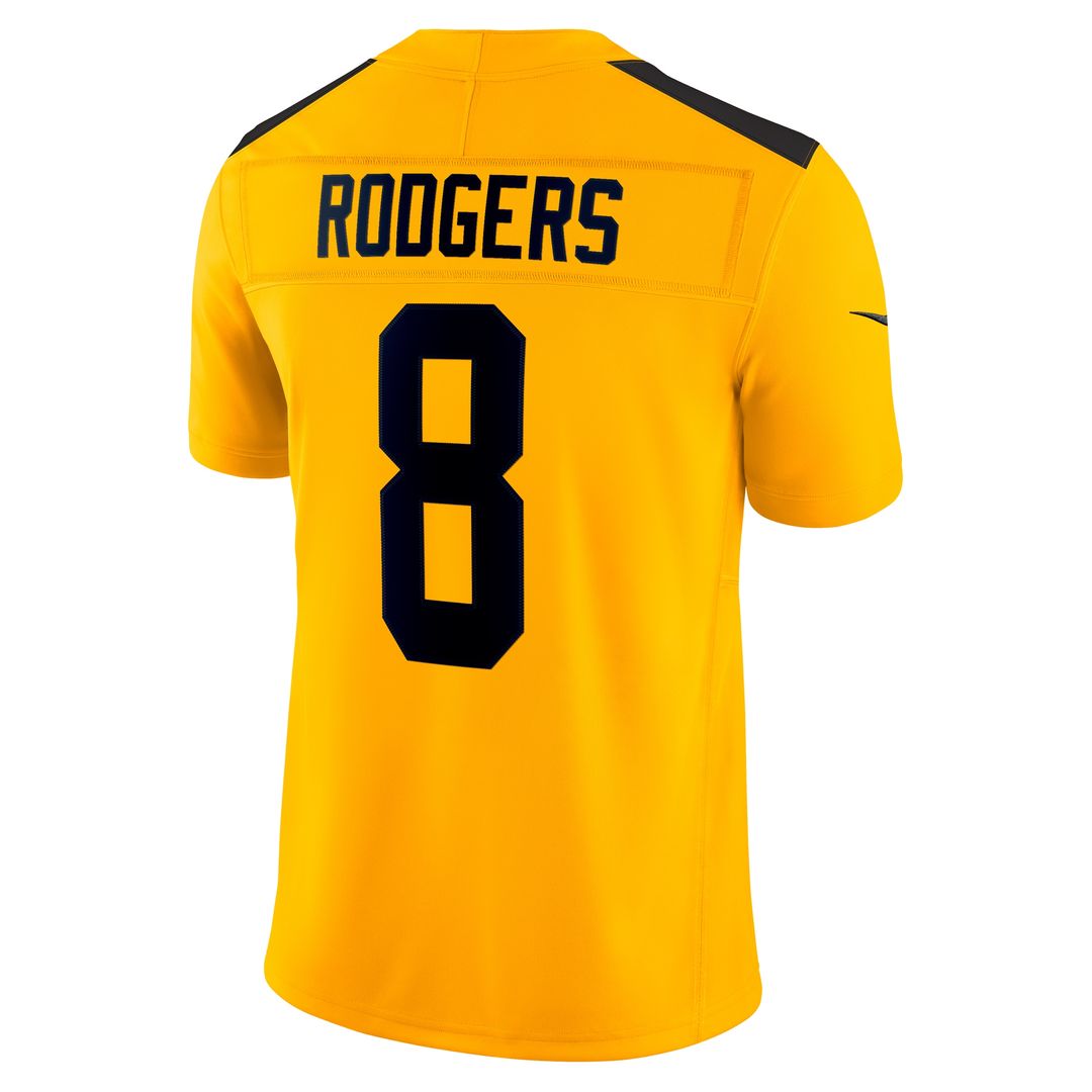 Aaron Rodgers Pittsburgh Steelers Nike Alternate Vapor F.U.S.E. Limited Jersey - Gold Official NFL Team Apparel Football Fan Gear