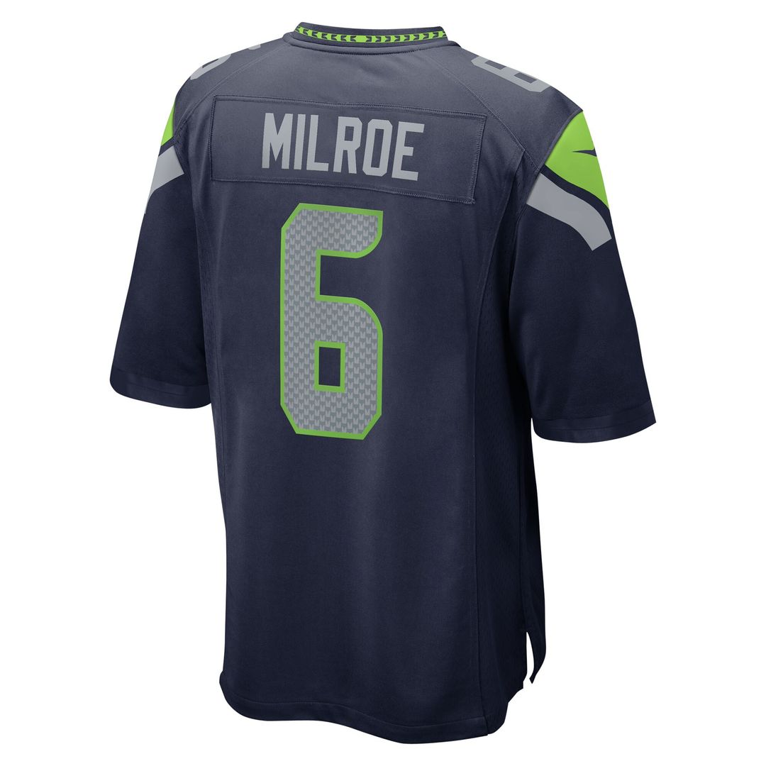 Jalen Milroe Seattle Seahawks Nike 2025 NFL Draft Game Jersey - College Navy Official NFL Team Apparel Football Fan Gear