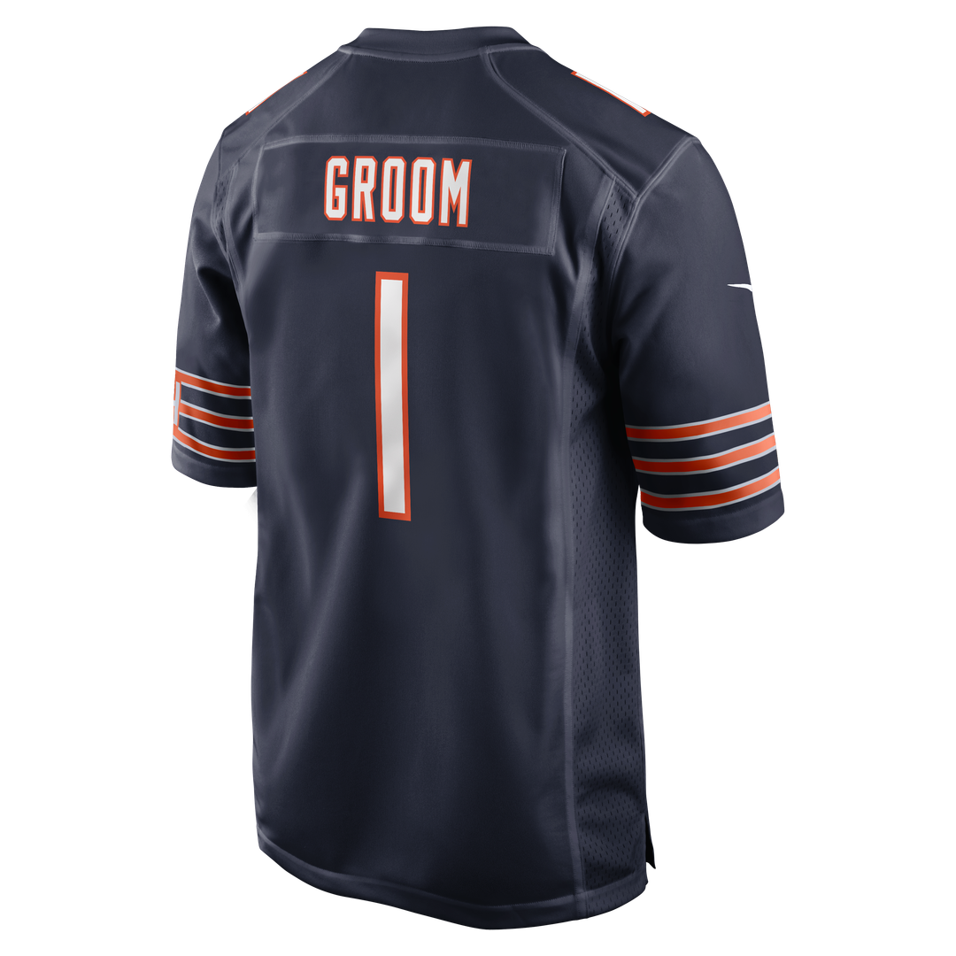 Number 1 Groom Chicago Bears Nike Game Jersey - Navy Official NFL Team Apparel Football Fan Gear