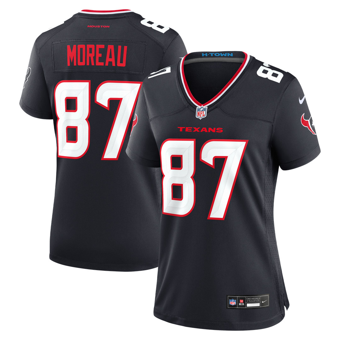 Foster Moreau Houston Texans Nike Women's Team Game Jersey - Navy Official NFL Team Apparel Football Fan Gear