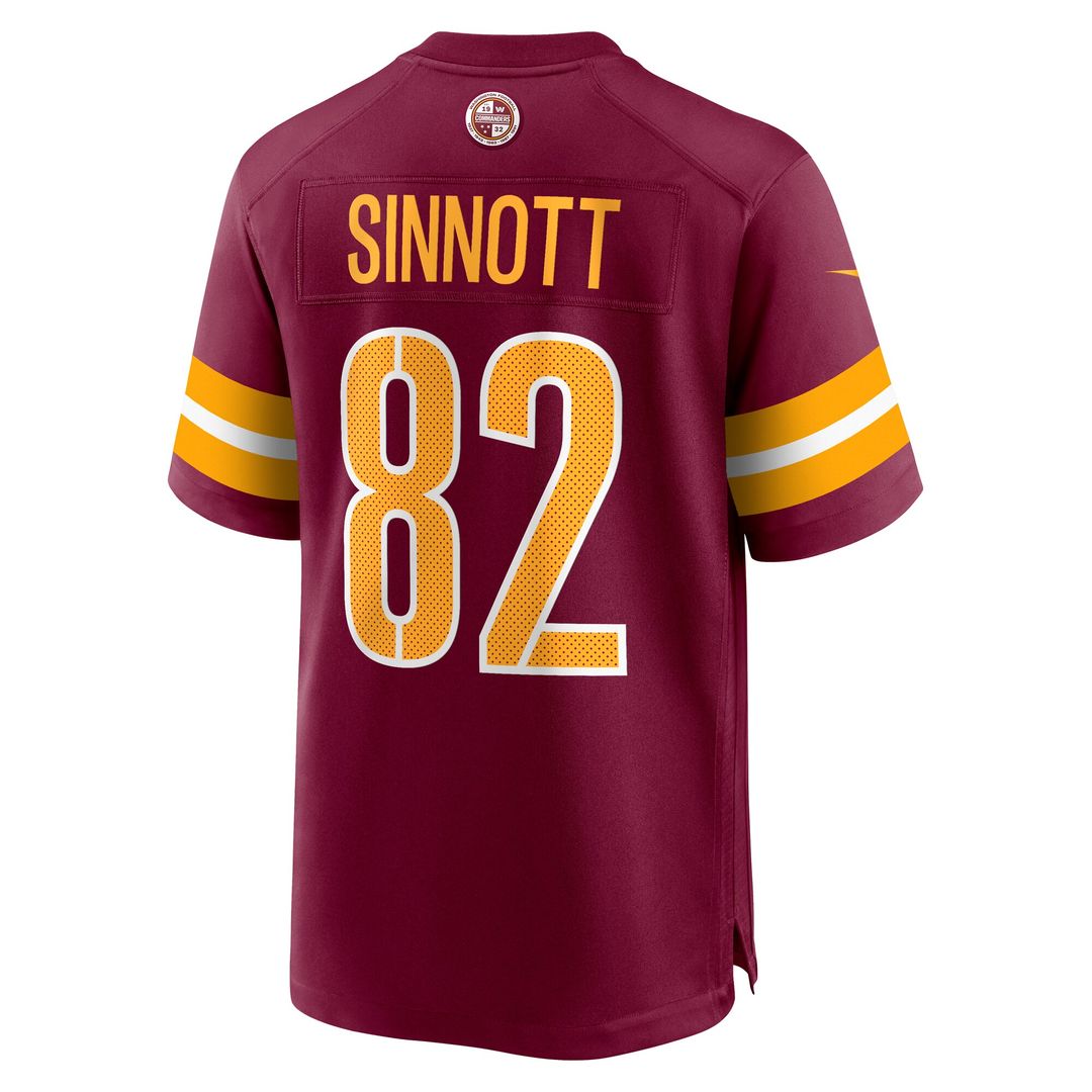 Ben Sinnott Washington Commanders Nike Game Jersey - Burgundy Official NFL Team Apparel Football Fan Gear