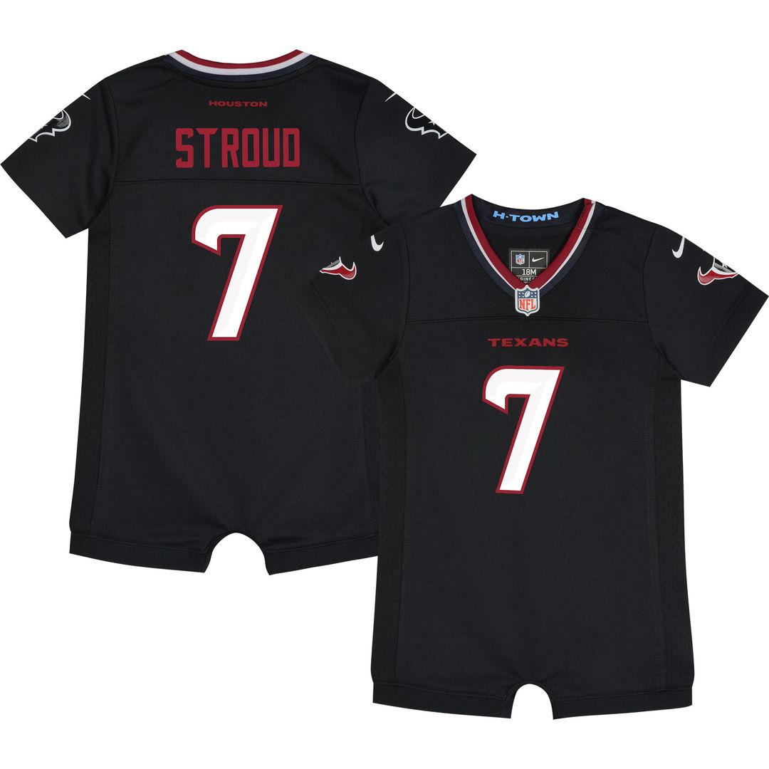 C.J. Stroud Houston Texans Nike Newborn & Infant Game Romper Jersey - Navy Official NFL Team Apparel Football Fan Gear