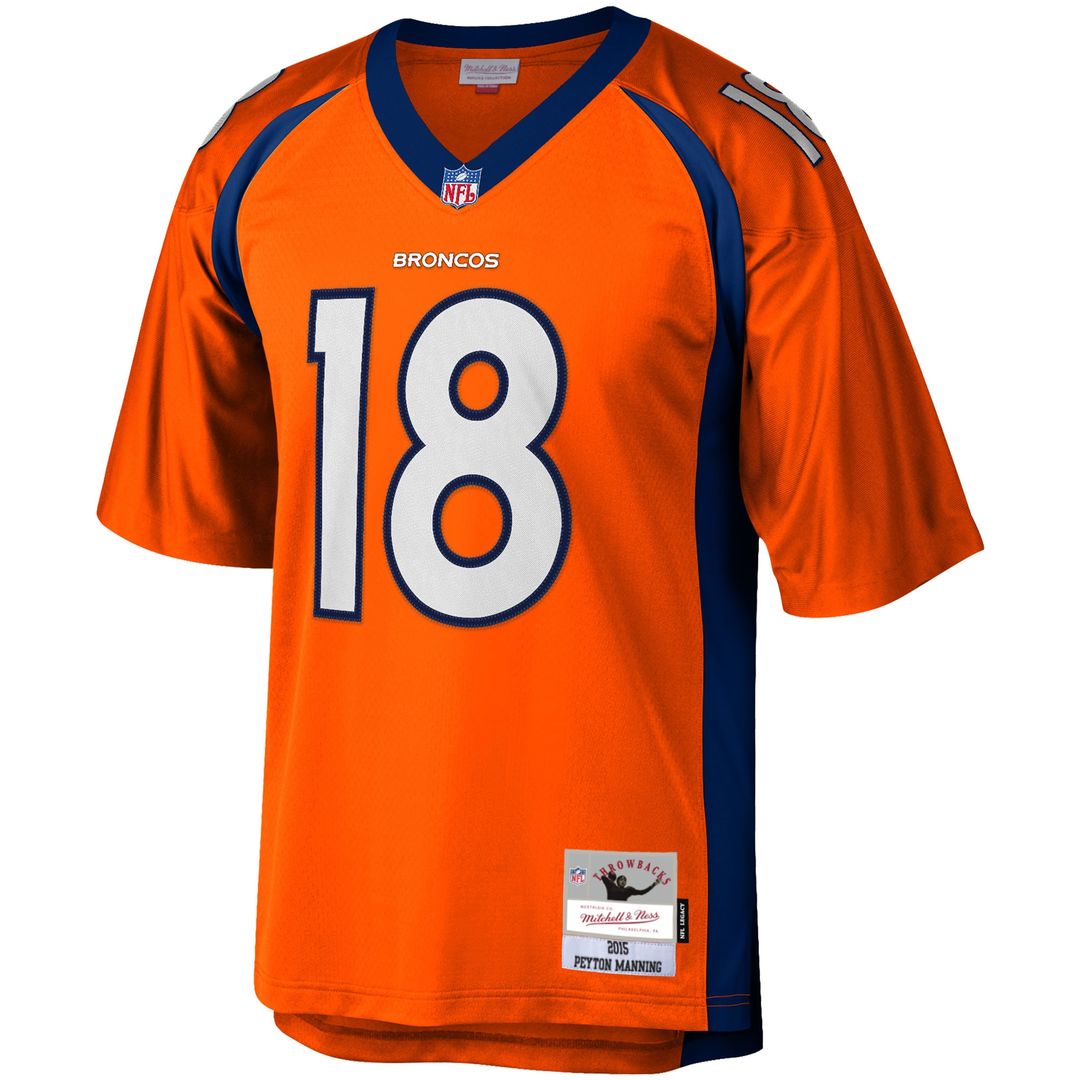Peyton Manning Denver Broncos Mitchell & Ness Big & Tall 2015 Retired Player Replica Jersey - Orange Official NFL Team Apparel Football Fan Gear