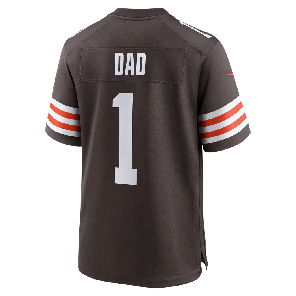 Number 1 Dad Cleveland Browns Nike Game Jersey - Brown Official NFL Team Apparel Football Fan Gear