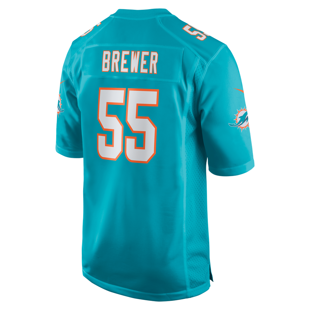 Aaron Brewer Miami Dolphins Nike Game Jersey - Aqua Official NFL Team Apparel Football Fan Gear
