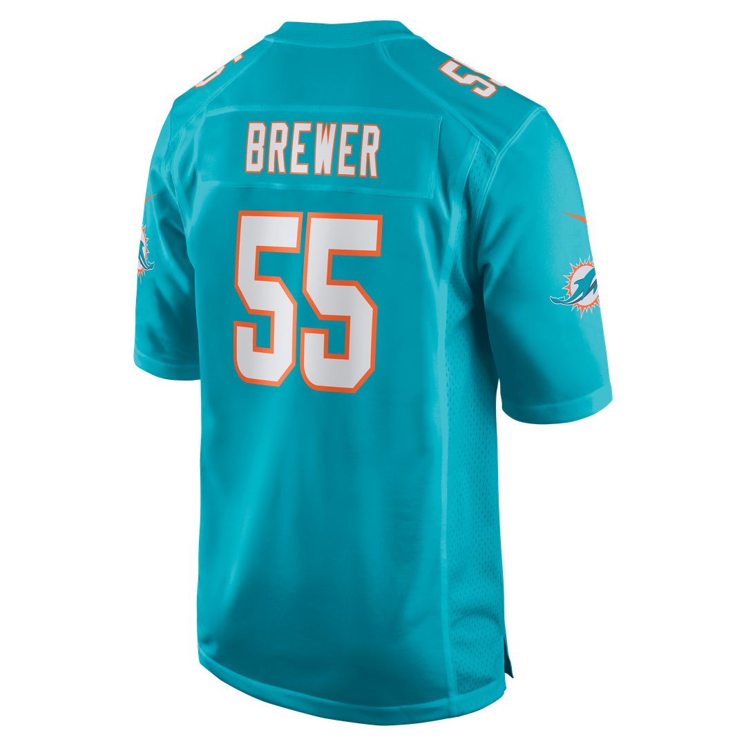 Aaron Brewer Miami Dolphins Nike Game Jersey - Aqua Official NFL Team Apparel Football Fan Gear