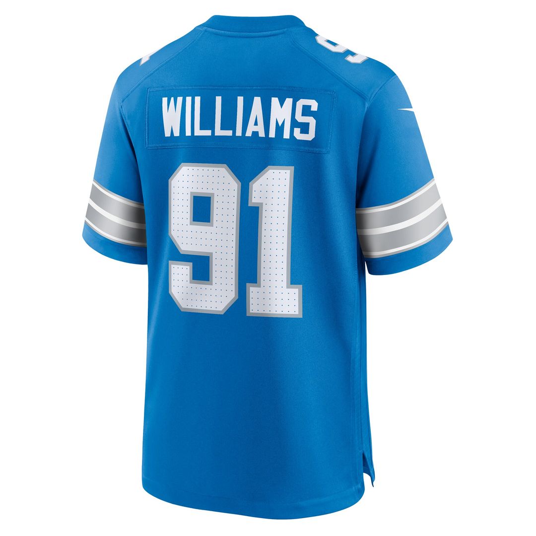 Tyleik Williams Detroit Lions Nike Team Game Jersey - Blue Official NFL Team Apparel Football Fan Gear
