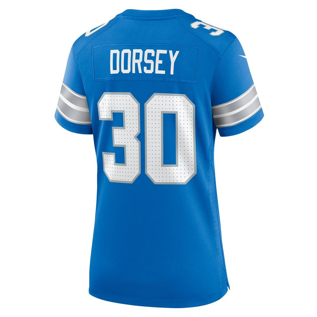 Khalil Dorsey Detroit Lions Nike Women's Team Game Jersey - Blue Official NFL Team Apparel Football Fan Gear