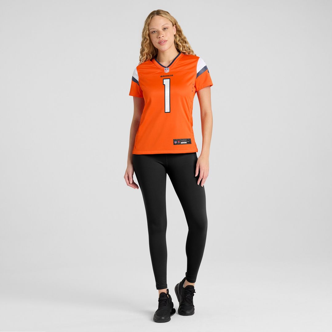 Number 1 Bride Denver Broncos Nike Women's Game Jersey - Orange Official NFL Team Apparel Football Fan Gear