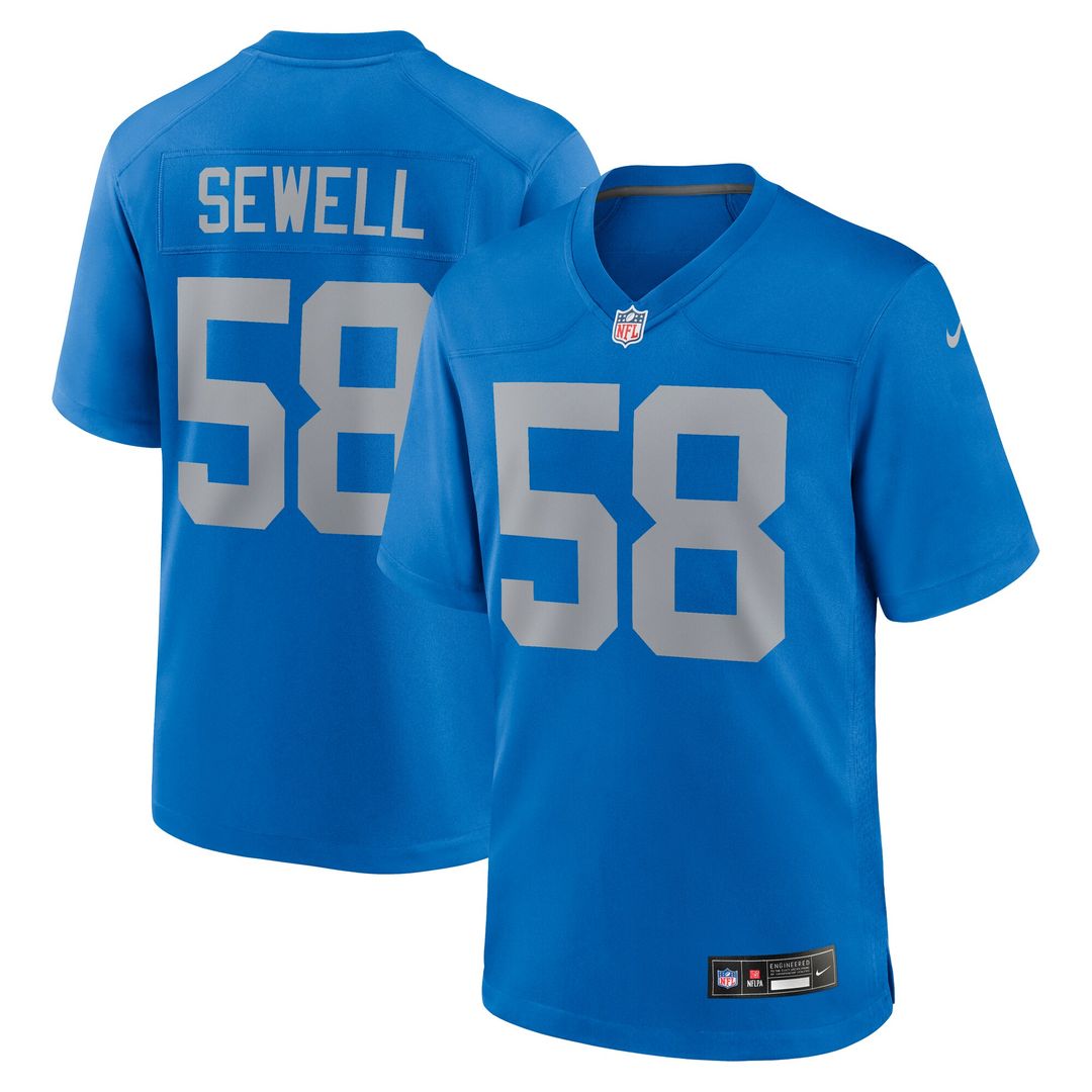 Penei Sewell Detroit Lions Nike Alternate Game Jersey - Blue Official NFL Team Apparel Football Fan Gear