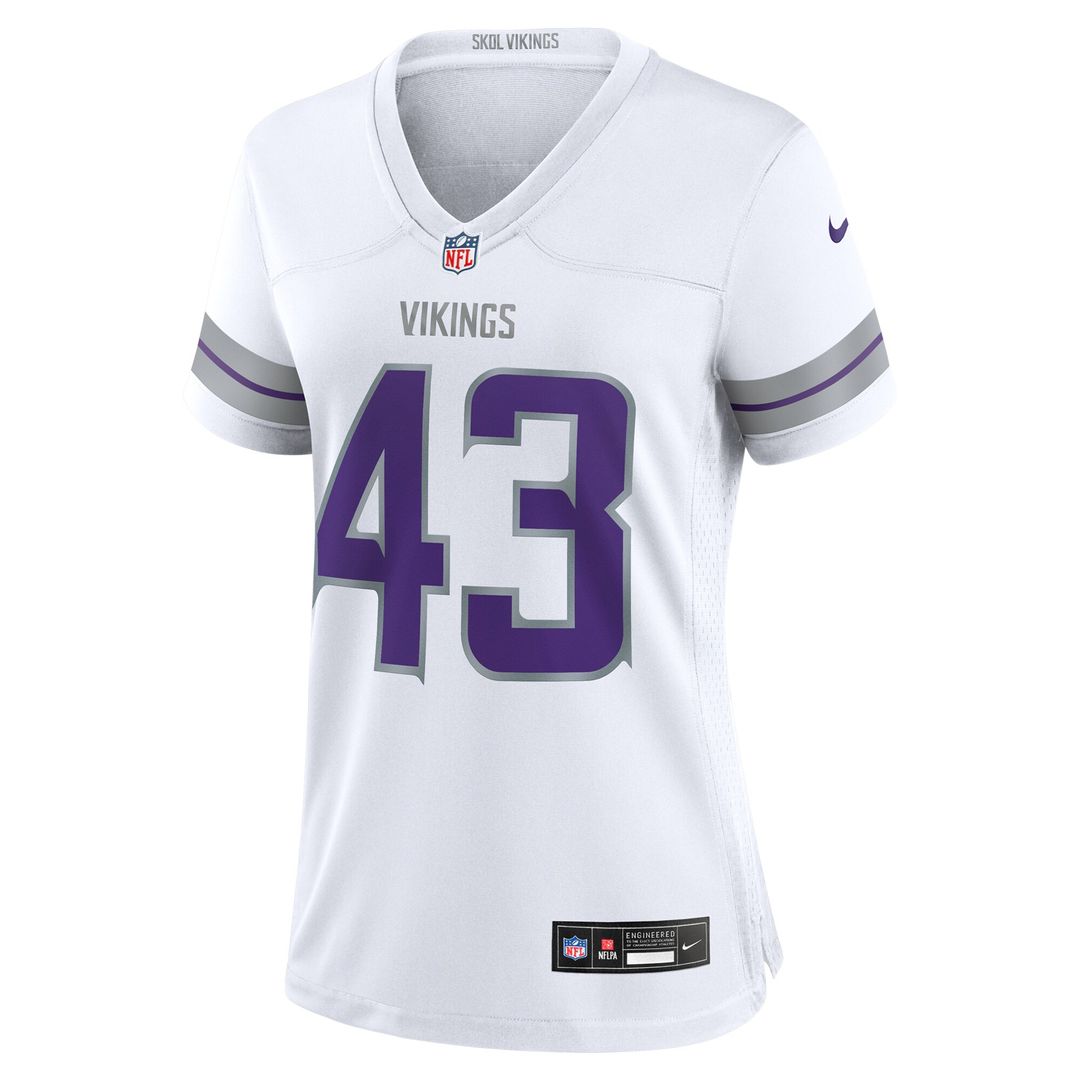 Andrew Van Ginkel Minnesota Vikings Nike Women's Alternate Game Jersey - White Official NFL Team Apparel Football Fan Gear