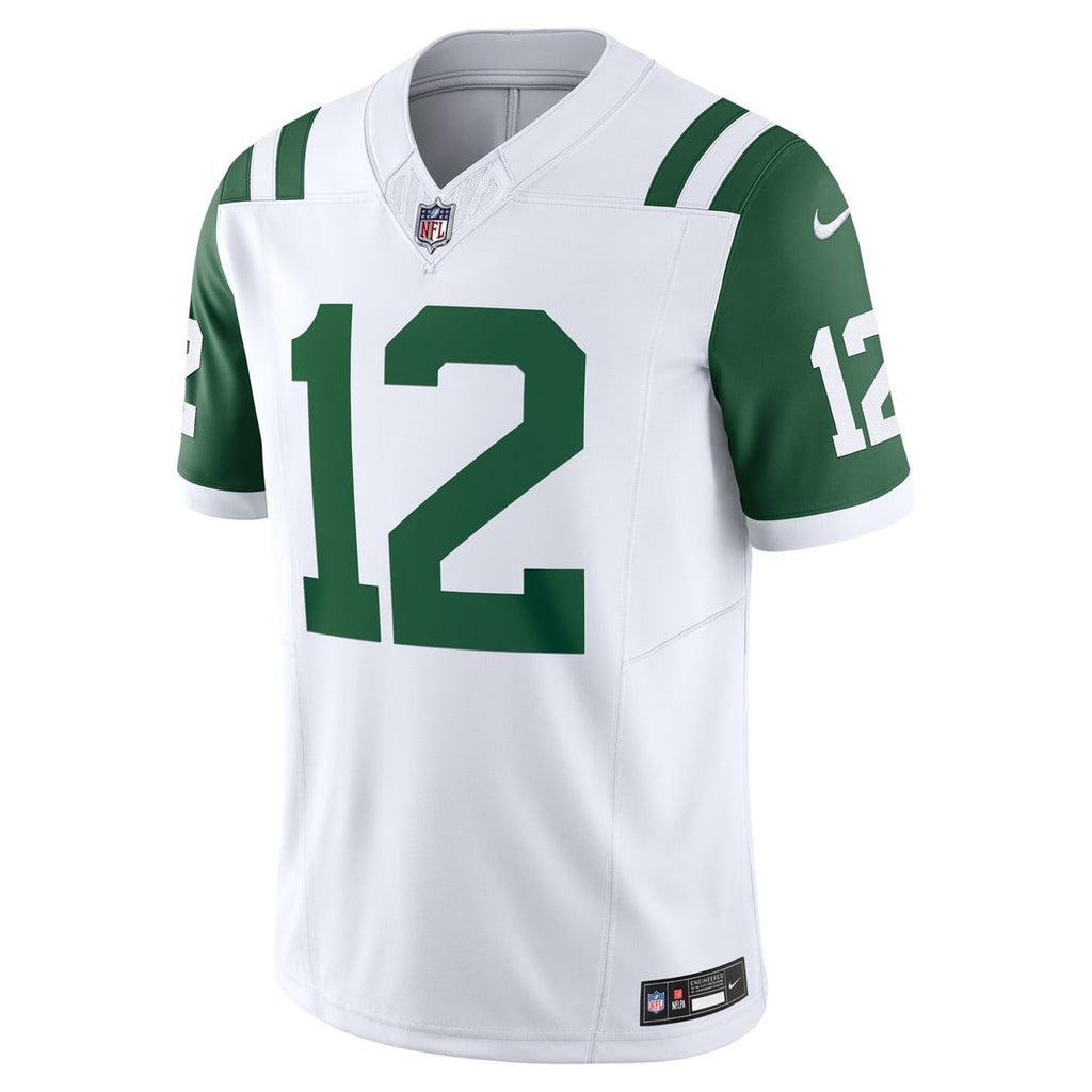 Joe Namath New York Jets Nike Classic Alternate Vapor F.U.S.E. Retired Player Limited Jersey - White Official NFL Team Apparel Football Fan Gear
