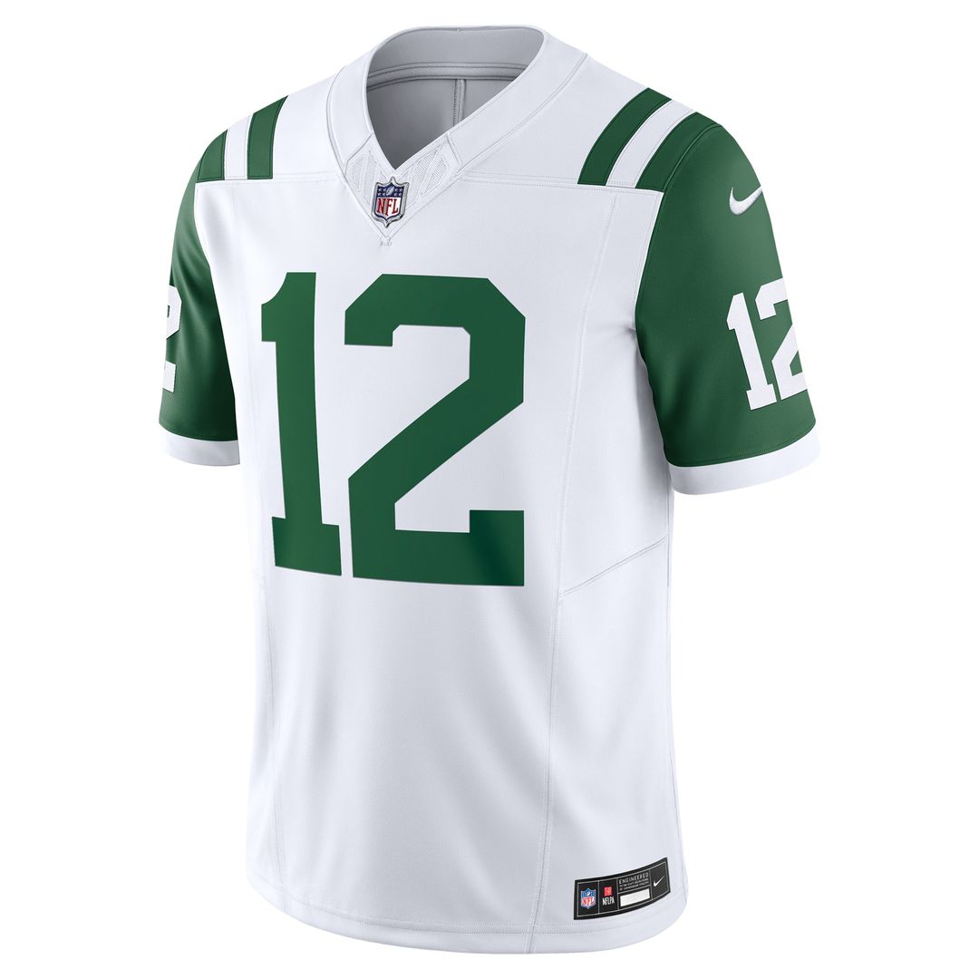 Joe Namath New York Jets Nike Classic Alternate Vapor F.U.S.E. Retired Player Limited Jersey - White Official NFL Team Apparel Football Fan Gear