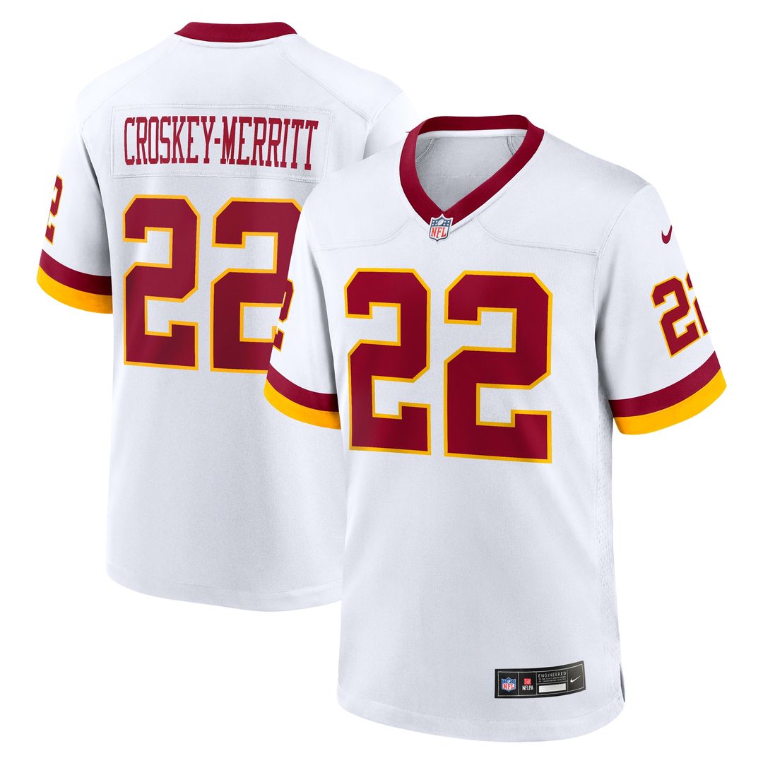 Jacory Croskey-Merritt Washington Commanders Nike Hail Raiser Alternate Game Jersey - Black Official NFL Team Apparel Football Fan Gear