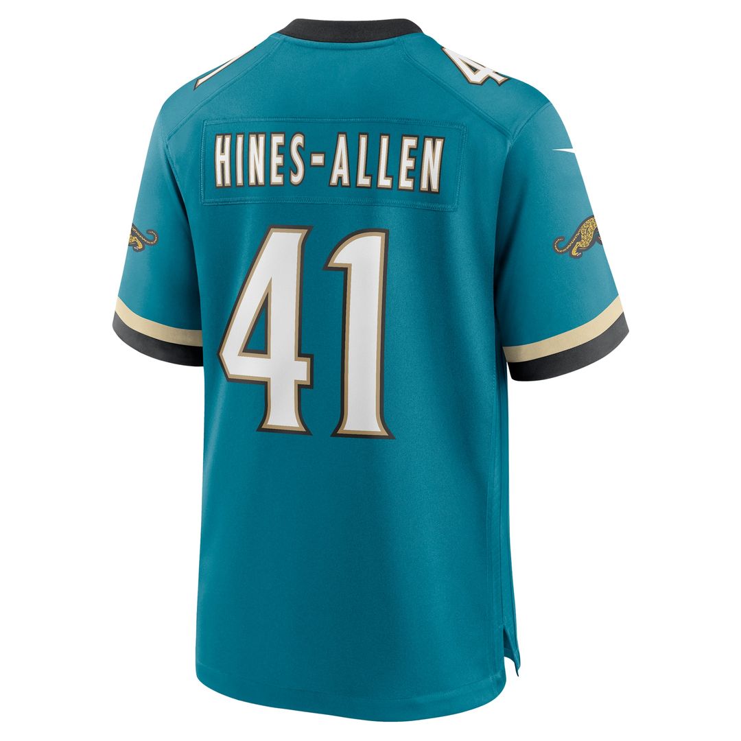 Josh Hines-Allen Jacksonville Jaguars Nike Prowler Throwback Player Game Jersey - Teal Official NFL Team Apparel Football Fan Gear