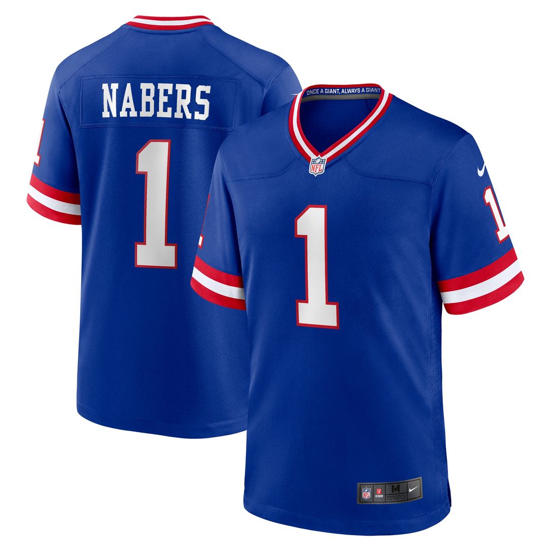 Malik Nabers New York Giants Nike Game Player Jersey - Royal Official NFL Team Apparel Football Fan Gear