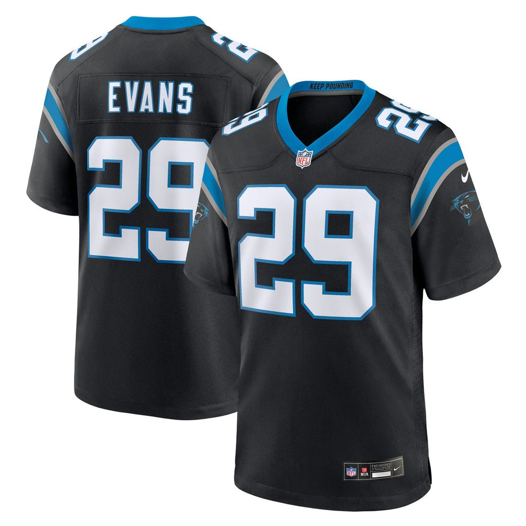 Akayleb Evans Carolina Panthers Nike Team Game Jersey - Black Official NFL Team Apparel Football Fan Gear
