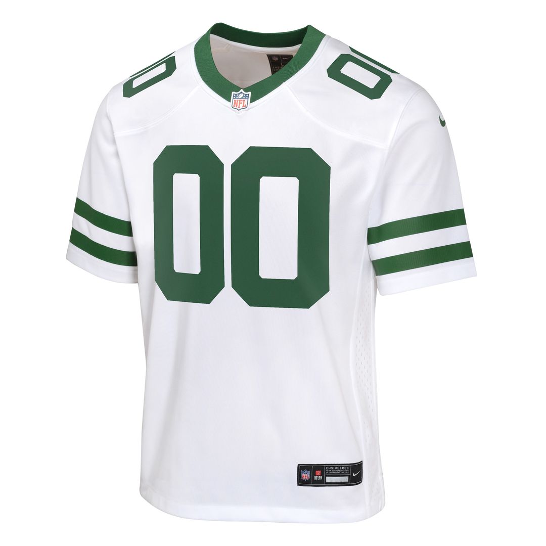 New York Jets Nike Youth Custom Game Jersey - Legacy White Official NFL Team Apparel Football Fan Gear