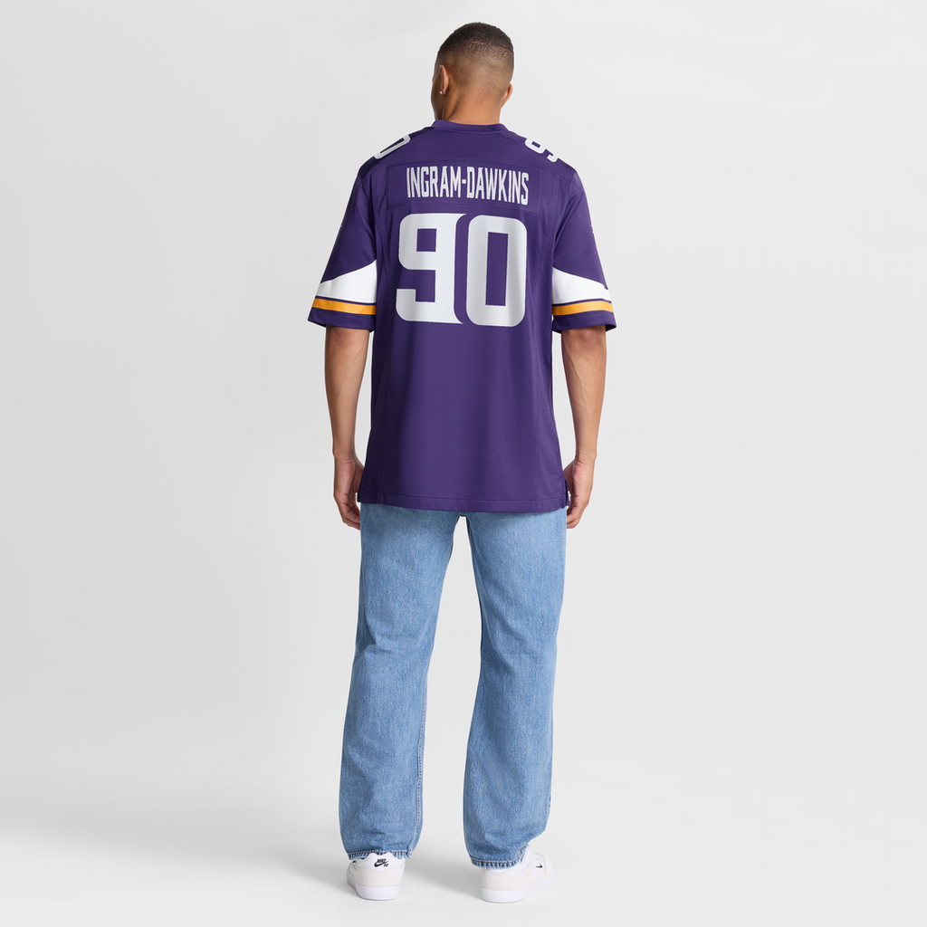 Tyrion Ingram-Dawkins Minnesota Vikings Nike Team Game Jersey - Purple Official NFL Team Apparel Football Fan Gear