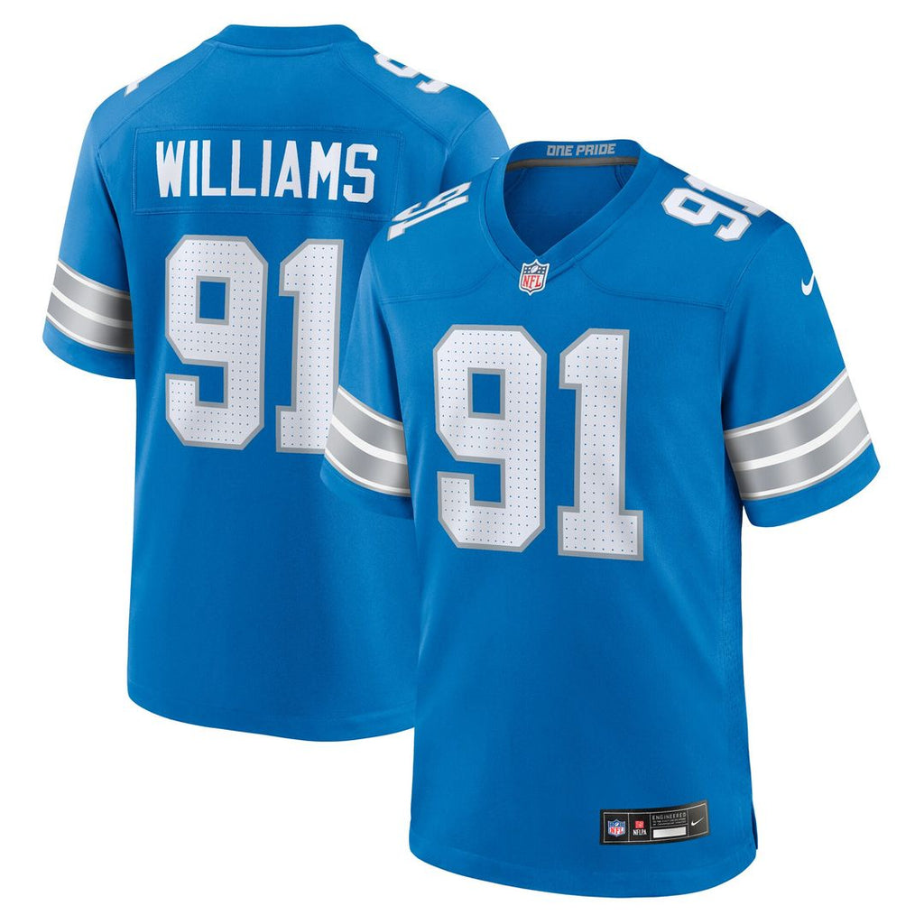 Tyleik Williams Detroit Lions Nike Team Game Jersey - Blue Official NFL Team Apparel Football Fan Gear