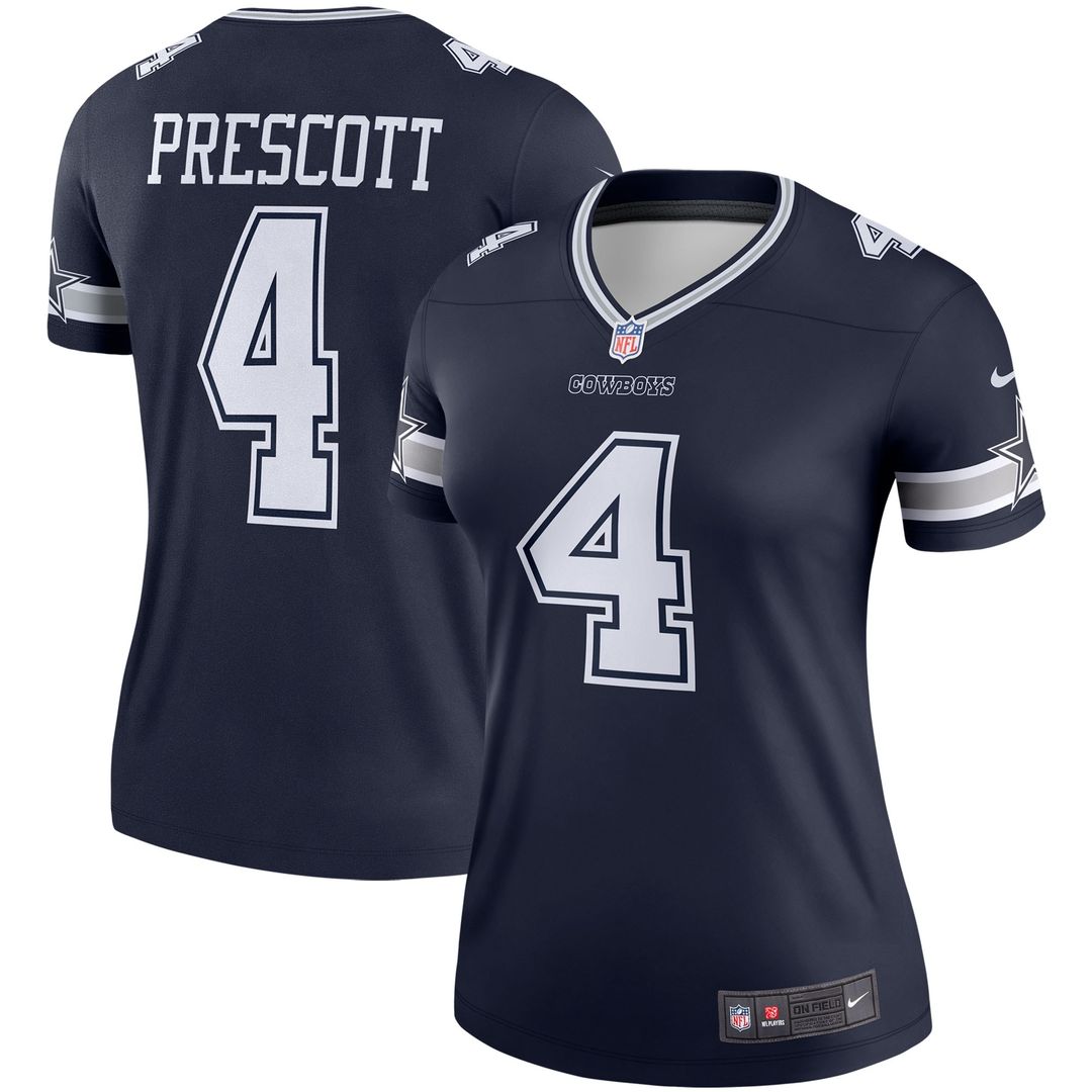 Dak Prescott Dallas Cowboys Nike Women's Legend Player Performance Top - Navy NFL Fan Gear Popular Style
