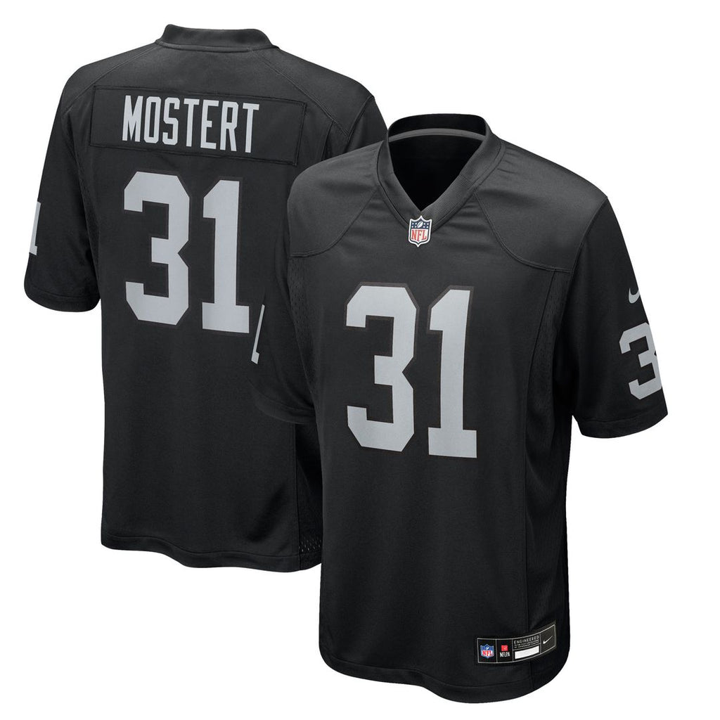 Raheem Mostert Las Vegas Raiders Nike Team Game Jersey - Black Official NFL Team Apparel Football Fan Gear