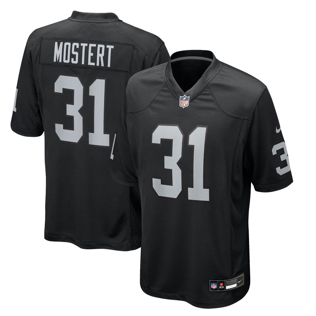 Raheem Mostert Las Vegas Raiders Nike Team Game Jersey - Black Official NFL Team Apparel Football Fan Gear