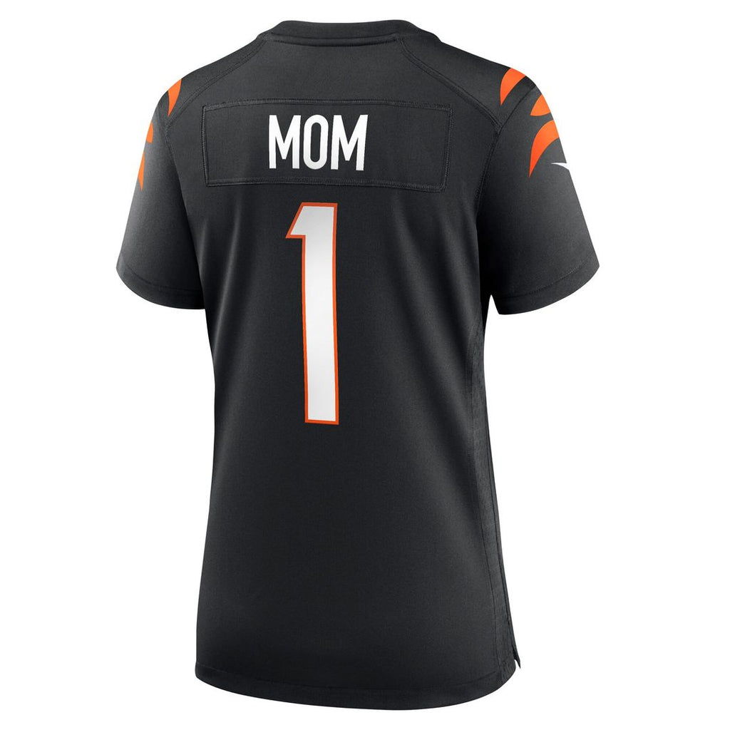 Number 1 Mom Cincinnati Bengals Nike Women's Game Jersey - Black Official NFL Team Apparel Football Fan Gear