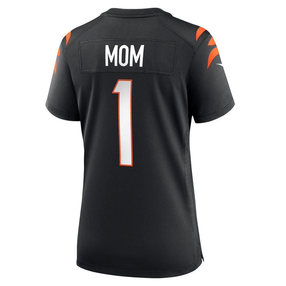 Number 1 Mom Cincinnati Bengals Nike Women's Game Jersey - Black Official NFL Team Apparel Football Fan Gear