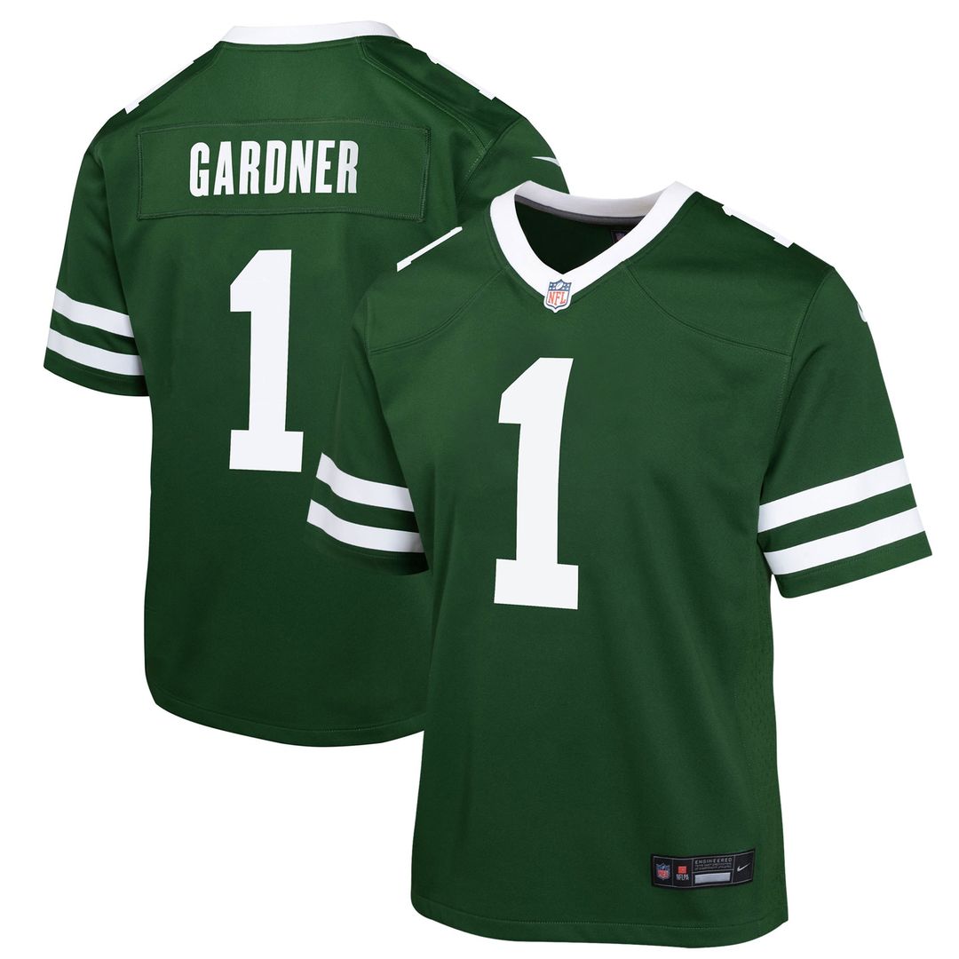 Ahmad Sauce Gardner New York Jets Nike Youth Game Jersey - Green Official NFL Team Apparel Football Fan Gear