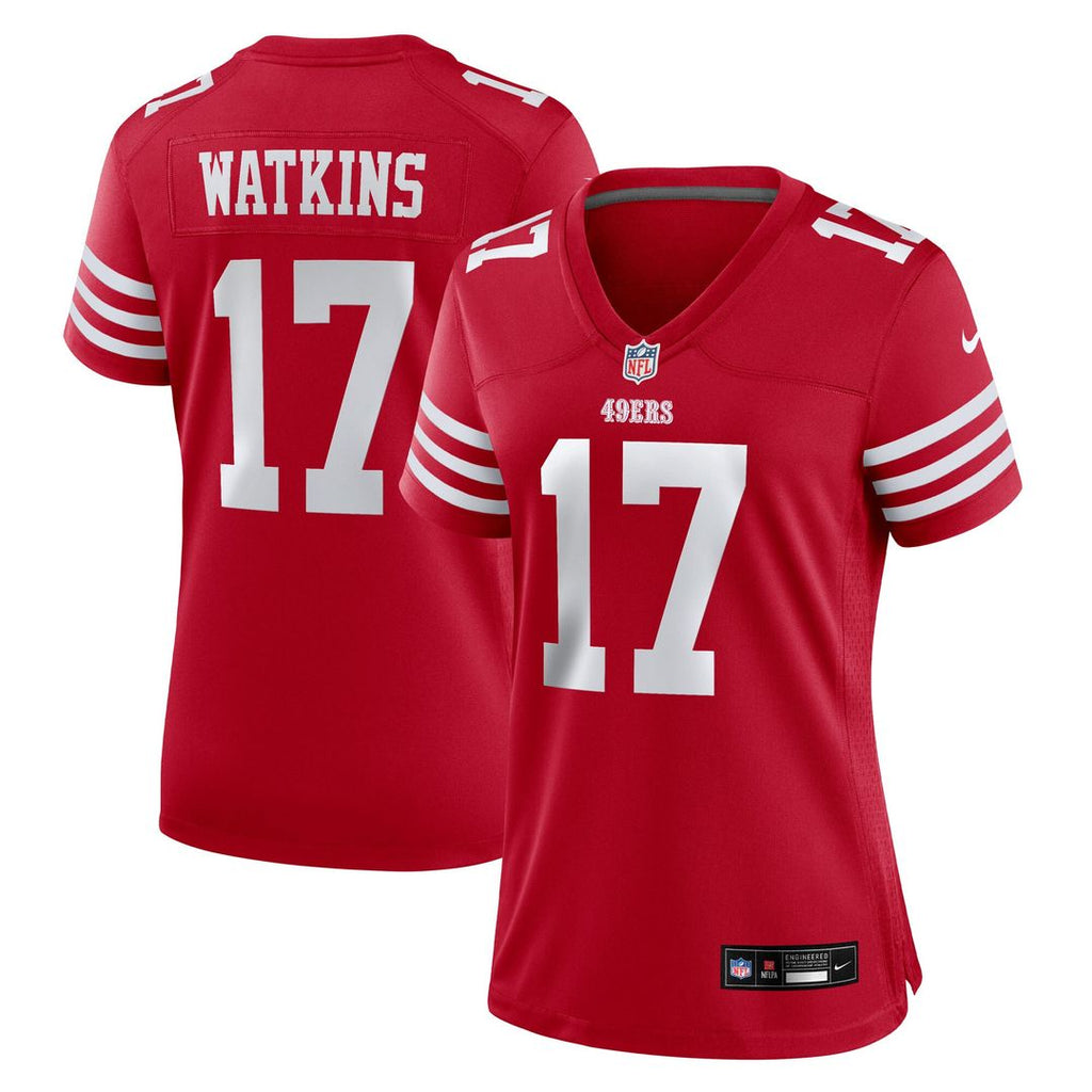 Jordan Watkins San Francisco 49ers Nike Women's Team Game Jersey - Scarlet Official NFL Team Apparel Football Fan Gear