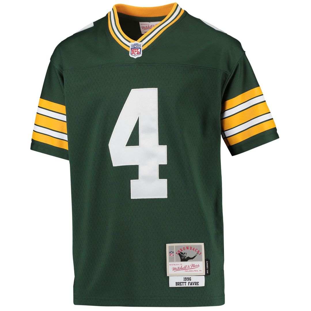 Brett Favre Green Bay Packers Mitchell & Ness Youth 1996 Retired Player Legacy Jersey - Green Official NFL Team Apparel Football Fan Gear
