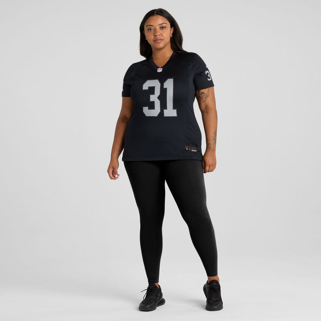 Raheem Mostert Las Vegas Raiders Nike Women's Team Game Jersey - Black Official NFL Team Apparel Football Fan Gear