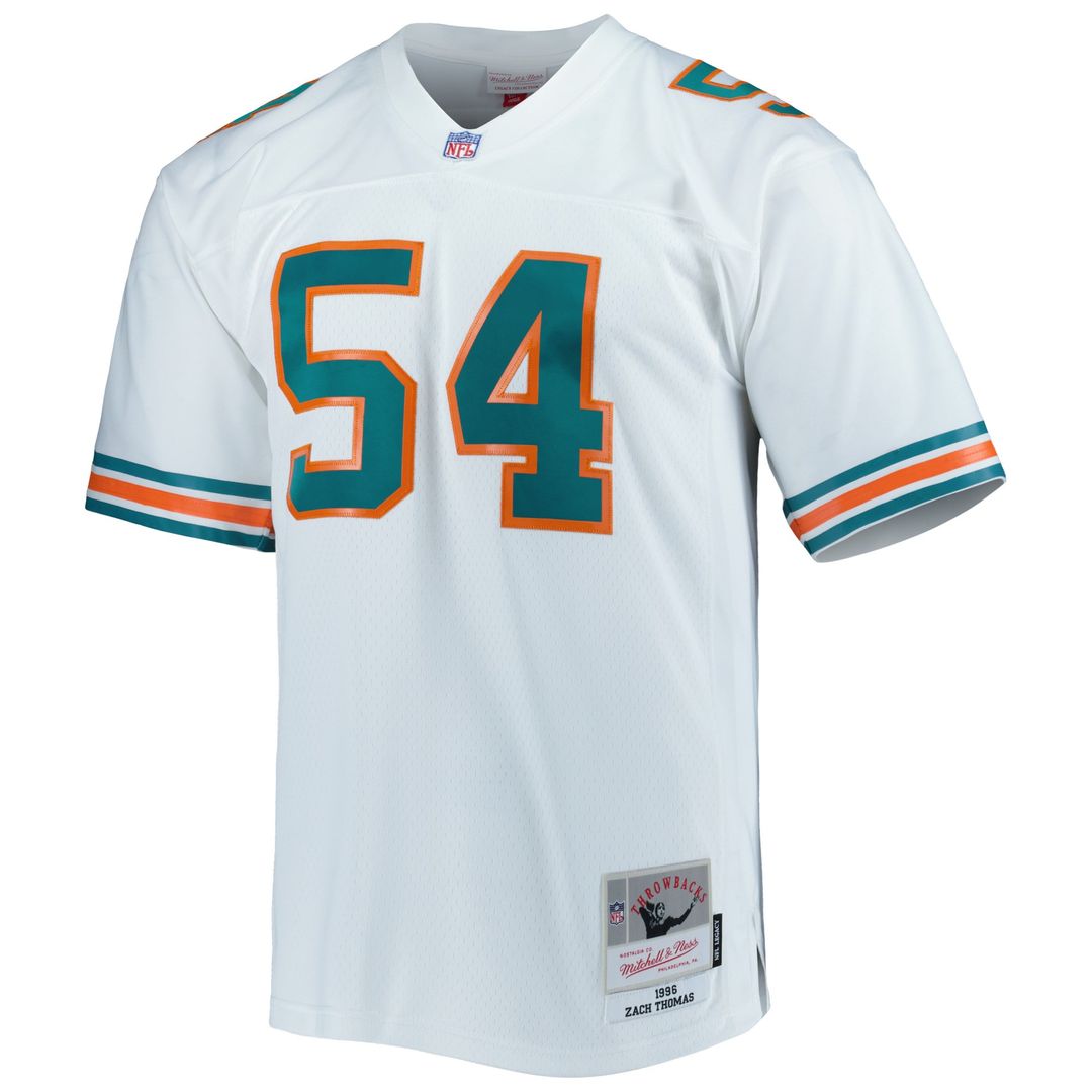 Zach Thomas Miami Dolphins Mitchell & Ness Legacy Replica Jersey - White Official NFL Team Apparel Football Fan Gear