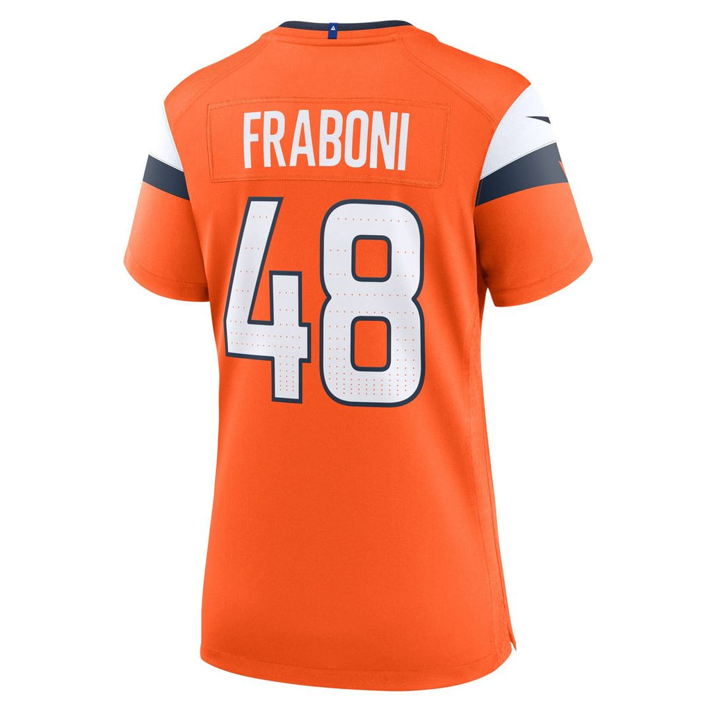 Mitchell Fraboni Denver Broncos Nike Women's Team Game Jersey - Orange Official NFL Team Apparel Football Fan Gear