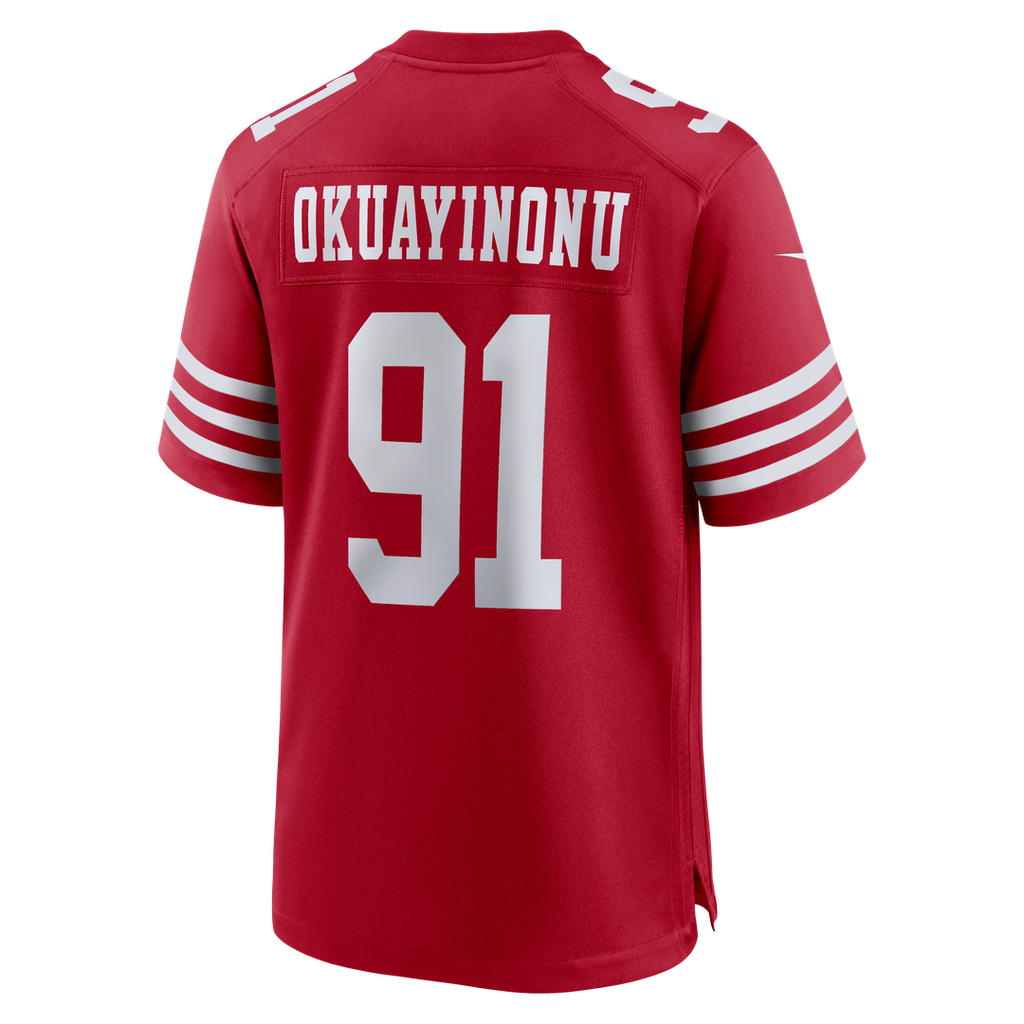 Sam Okuayinonu San Francisco 49ers Nike Team Game Jersey - Scarlet Official NFL Team Apparel Football Fan Gear