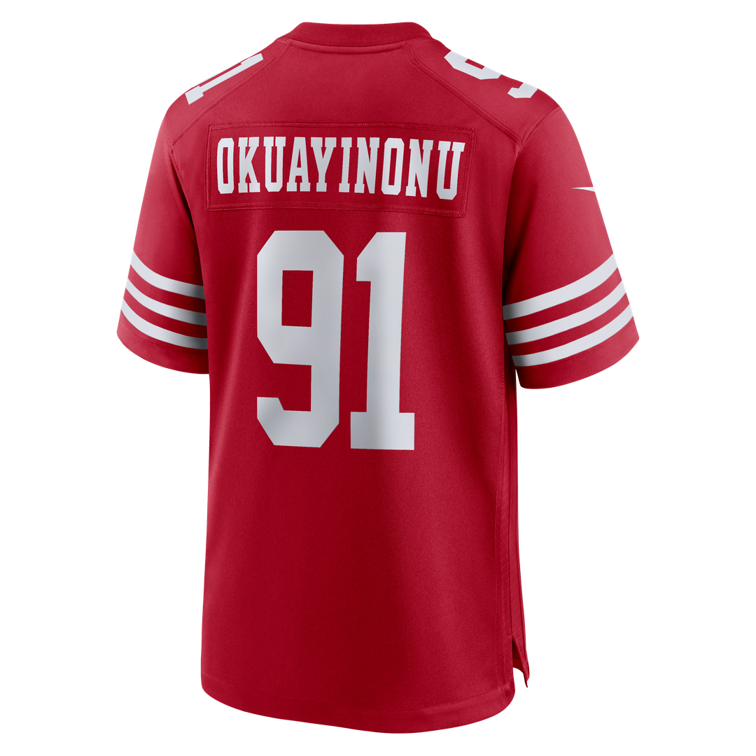 Sam Okuayinonu San Francisco 49ers Nike Team Game Jersey - Scarlet Official NFL Team Apparel Football Fan Gear