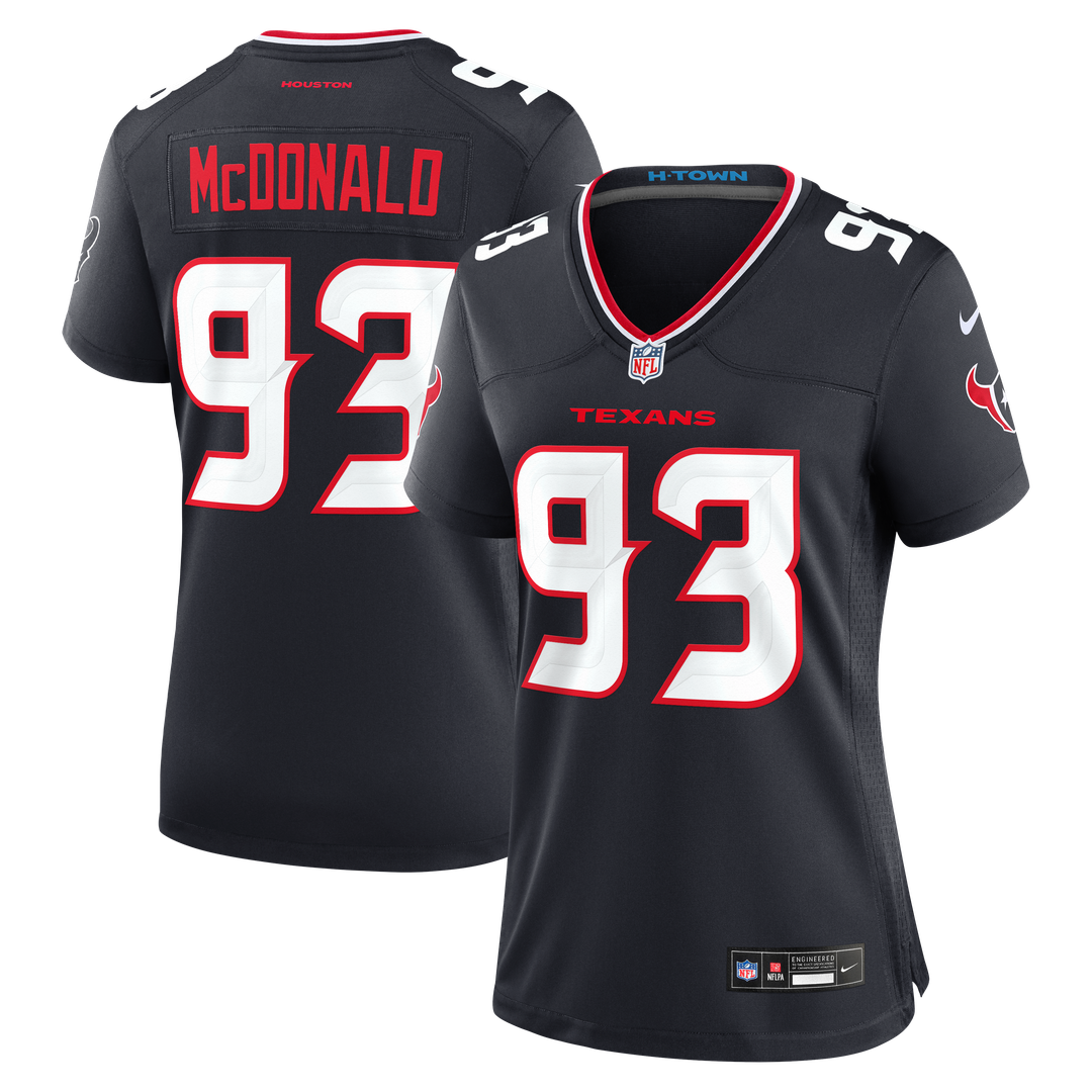 Kayden McDonald Houston Texans Nike Women's Team Game Jersey - Navy Official NFL Team Apparel Football Fan Gear